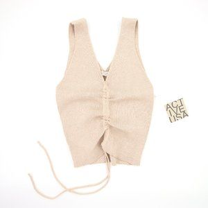 NWT Nude Crop Sweater Active USA L